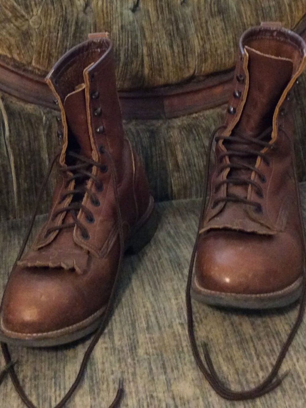 Red Wing Shoes Men's Tan Leather Upper Boots  Size 11 Made in USA - Gently Worn - Picture 5 of 10